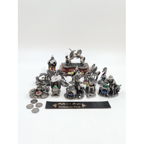 Twelve Tudor Mint 'Myth and Magic' pewter figurines, The Unicorn