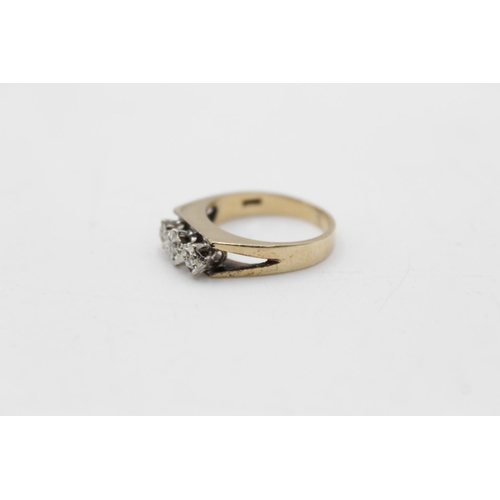 114 - Two hallmarked London 9ct gold diamond rings, one trilogy size M and one solitaire size Q½ - approx.... 