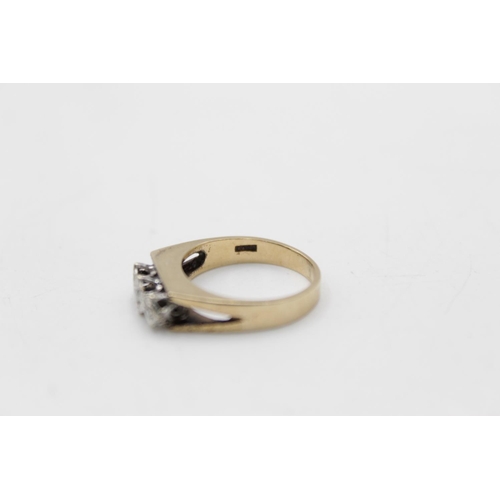 114 - Two hallmarked London 9ct gold diamond rings, one trilogy size M and one solitaire size Q½ - approx.... 