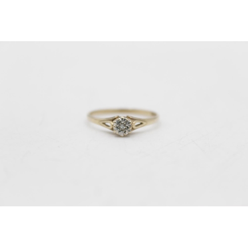 114 - Two hallmarked London 9ct gold diamond rings, one trilogy size M and one solitaire size Q½ - approx.... 