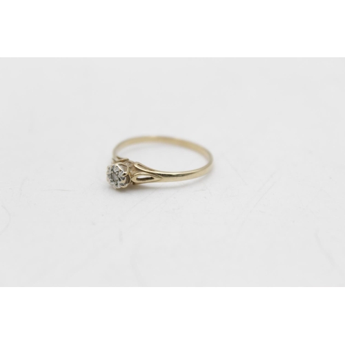 114 - Two hallmarked London 9ct gold diamond rings, one trilogy size M and one solitaire size Q½ - approx.... 