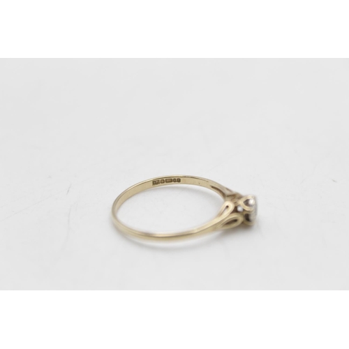 114 - Two hallmarked London 9ct gold diamond rings, one trilogy size M and one solitaire size Q½ - approx.... 