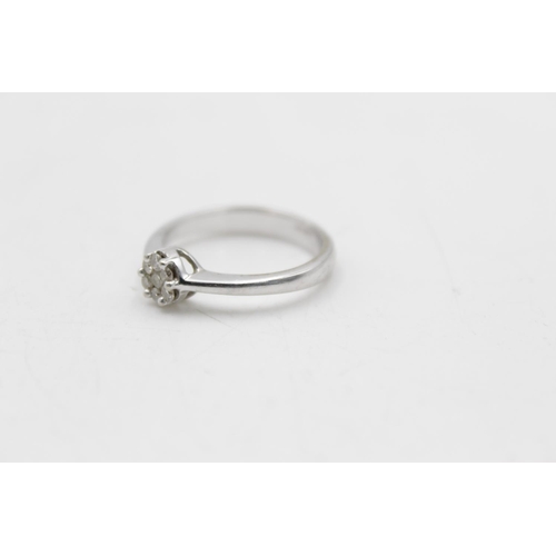 154 - Two 9ct white gold diamond rings, one cluster size Q½ and one stylised size O - approx. gross weight... 