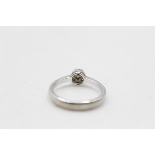 154 - Two 9ct white gold diamond rings, one cluster size Q½ and one stylised size O - approx. gross weight... 