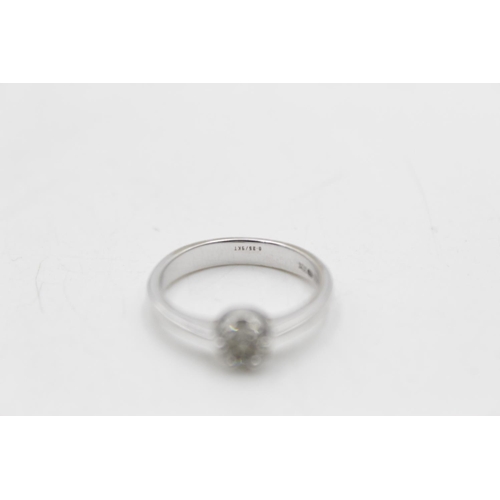 154 - Two 9ct white gold diamond rings, one cluster size Q½ and one stylised size O - approx. gross weight... 