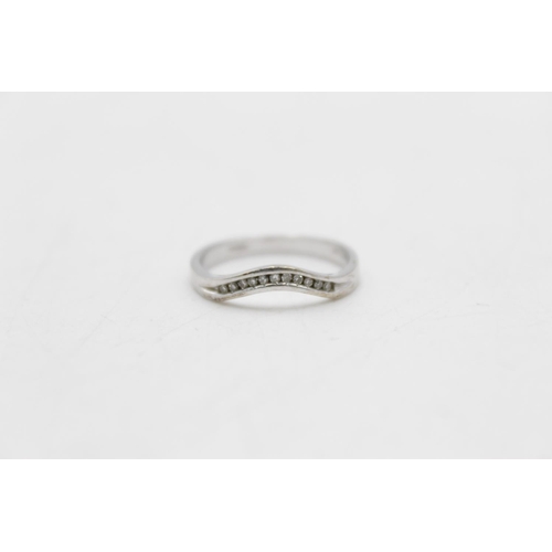 154 - Two 9ct white gold diamond rings, one cluster size Q½ and one stylised size O - approx. gross weight... 