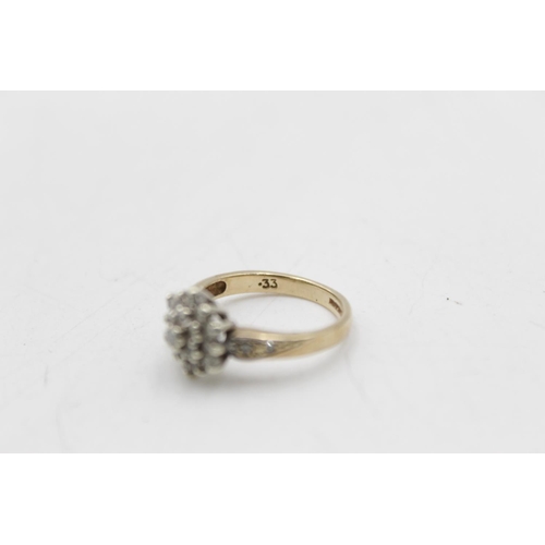 155 - Two 9ct gold diamonds rings, one stylised size P and one dress size K½  - approx. gross weight 5.3 g... 