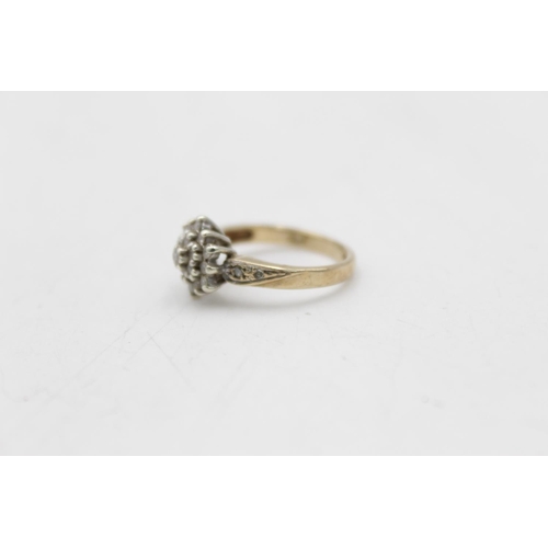 155 - Two 9ct gold diamonds rings, one stylised size P and one dress size K½  - approx. gross weight 5.3 g... 