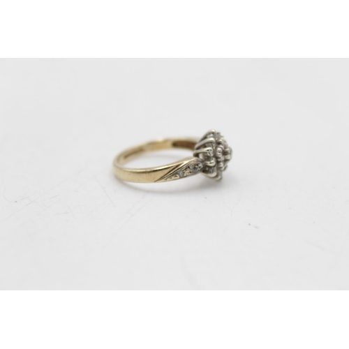 155 - Two 9ct gold diamonds rings, one stylised size P and one dress size K½  - approx. gross weight 5.3 g... 