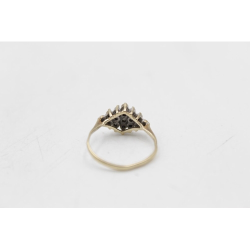 163 - Two 9ct gold diamond rings, one channel set size O and one cluster size M½ - approx. gross weight 2.... 