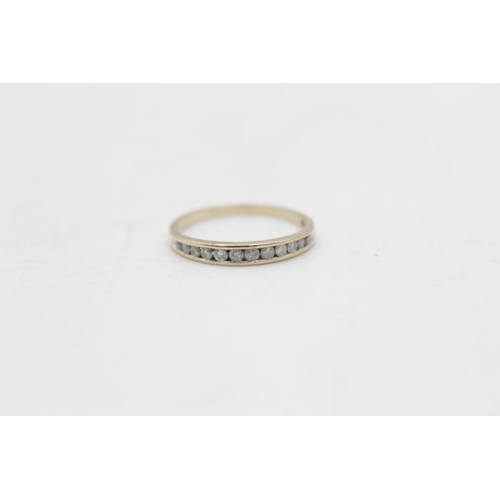 163 - Two 9ct gold diamond rings, one channel set size O and one cluster size M½ - approx. gross weight 2.... 