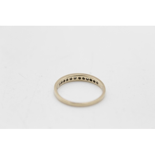 163 - Two 9ct gold diamond rings, one channel set size O and one cluster size M½ - approx. gross weight 2.... 