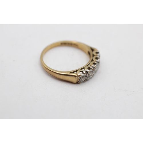 165 - A 9ct gold diamond five stone ring, size P½ - approx. gross weight 2.8 grams