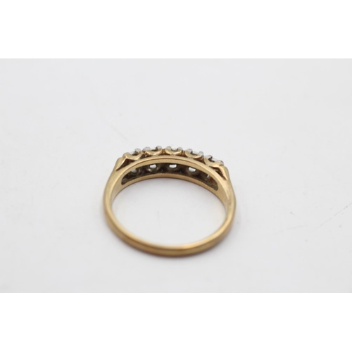 165 - A 9ct gold diamond five stone ring, size P½ - approx. gross weight 2.8 grams