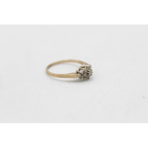 23 - A 14ct gold diamond floral cluster ring, size N½ - approx. gross weight 1.9 grams