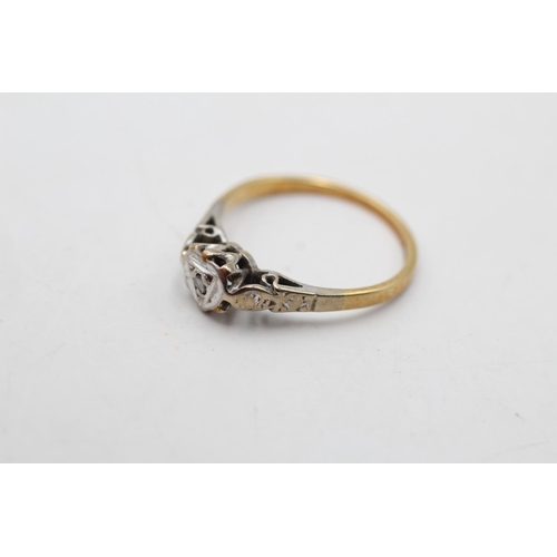 38 - A hallmarked Birmingham 18ct gold diamond set heart ring, size L½ - approx. gross weight 2.3 grams