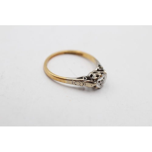 38 - A hallmarked Birmingham 18ct gold diamond set heart ring, size L½ - approx. gross weight 2.3 grams