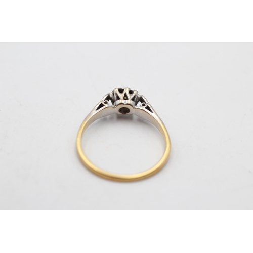 38 - A hallmarked Birmingham 18ct gold diamond set heart ring, size L½ - approx. gross weight 2.3 grams