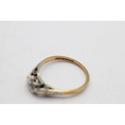 38 - A hallmarked Birmingham 18ct gold diamond set heart ring, size L½ - approx. gross weight 2.3 grams