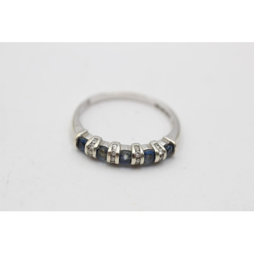 40 - A 9ct white gold sapphire and diamond dress ring, size P½ - approx. gross weight 2.2 grams