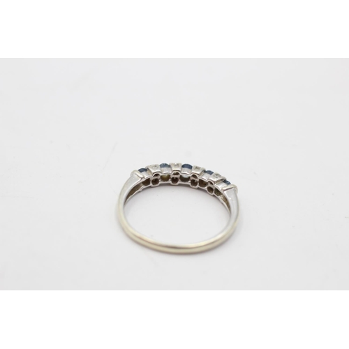 40 - A 9ct white gold sapphire and diamond dress ring, size P½ - approx. gross weight 2.2 grams