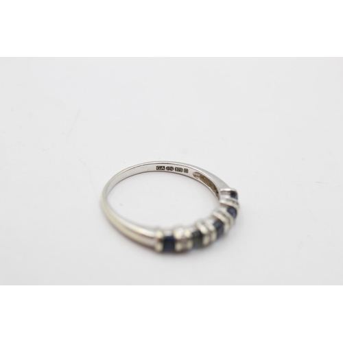 40 - A 9ct white gold sapphire and diamond dress ring, size P½ - approx. gross weight 2.2 grams