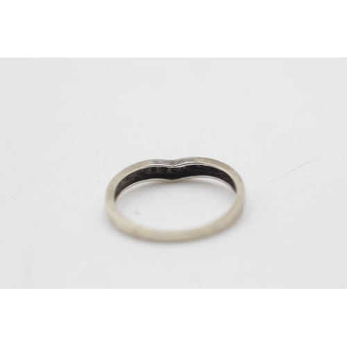 50 - Two pieces of 9ct white gold diamond jewellery, one hallmarked Sheffield wishbone ring size O and on... 