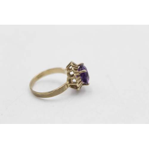 63 - A 9ct gold amethyst dress ring - approx. gross weight 2.9 grams