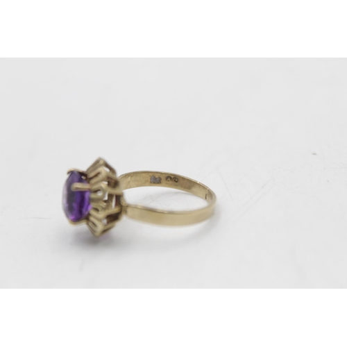 63 - A 9ct gold amethyst dress ring - approx. gross weight 2.9 grams