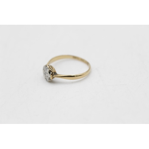 7 - An 18ct gold and platinum diamond cluster ring, size N½ - approx. gross weight 1.7 grams