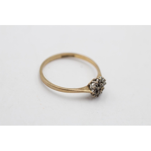 77 - A 9ct gold vintage diamond set dress ring, size Q½ - approx. gross weight 1.3 grams