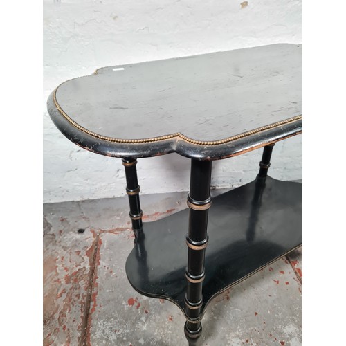 1020 - A late 19th/early 20th century aesthetic movement ebonized side table - approx. 70cm high x 48cm wid... 