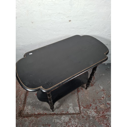 1020 - A late 19th/early 20th century aesthetic movement ebonized side table - approx. 70cm high x 48cm wid... 