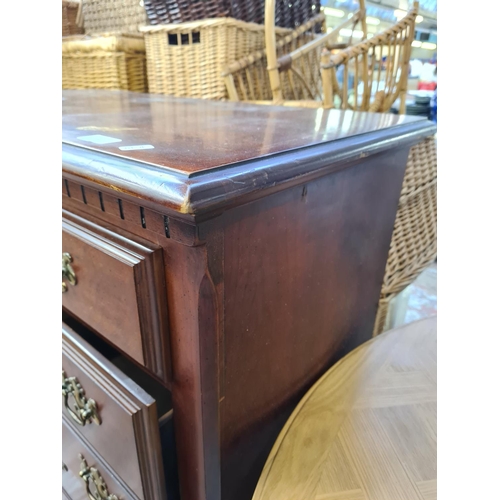 1001 - A Georgian style mahogany chest of four drawers - approx. 109cm high x 87cm wide x 46cm deep