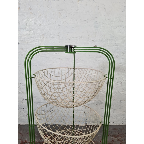 1016B - A mid 20th century Happymaid metal three tier vegetable rack - approx. 79cm high