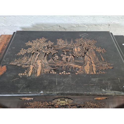 1036 - An Oriental camphor wood blanket box  - approx. 57cm high x 102cm wide x 54cm deep