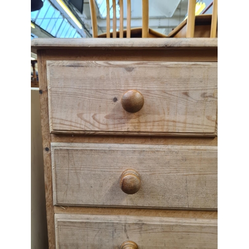 1046 - A pine chest of two short over four long drawers - approx. 94cm high x 76cm wide x 45cm deep