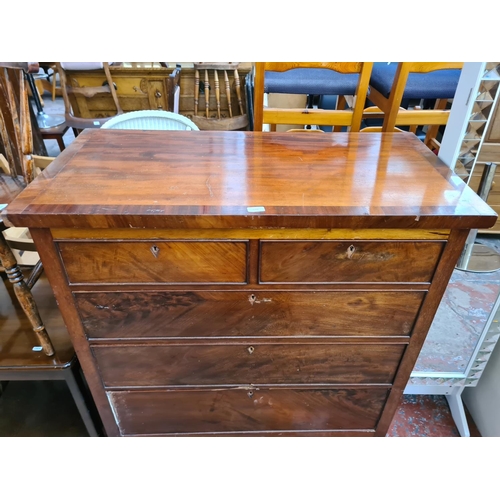 1104 - An Edwardian mahogany chest of two short over three long drawers - approx. 119cm high x 108cm wide x... 