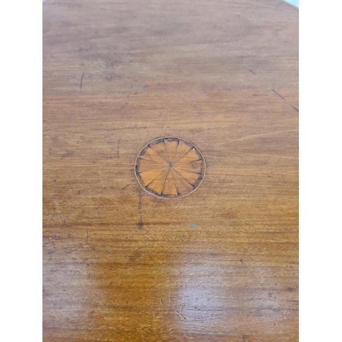 1108 - An Edwardian inlaid mahogany octagonal side table with lower galleried shelf - approx. 70cm high x 7... 