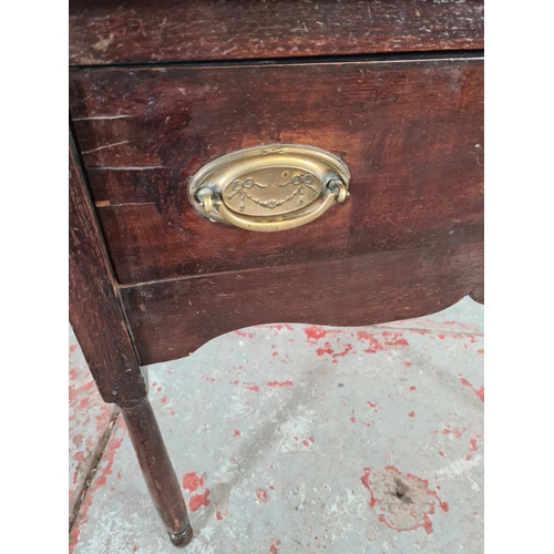 1130 - An antique oak single drawer side table - approx. 61cm high x 63cm wide x 39cm deep