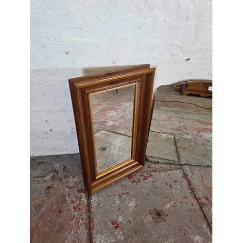 1162 - Two mirrors, one pine framed and one bevelled edge dressing table