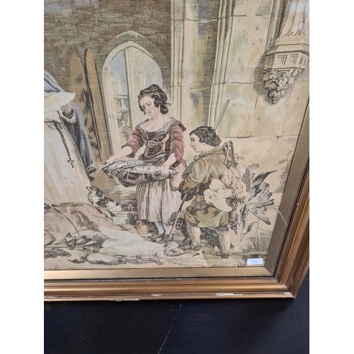 1211 - A gilt framed embroidery signed lower right - approx. 102cm x 82cm