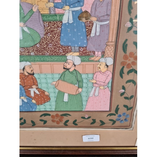 1232 - A framed Indian silk painting - approx. 63cm high x 48cm wide