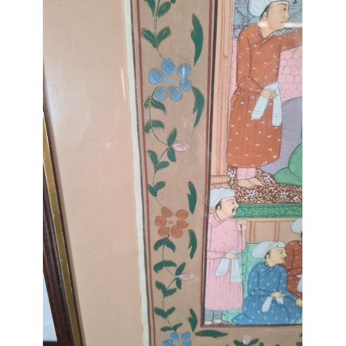 1232 - A framed Indian silk painting - approx. 63cm high x 48cm wide