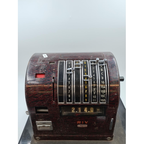 653 - A mid 20th century RIV Byron cash register - approx. 41cm high x 45cm wide x 39cm deep