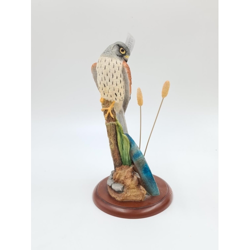 469 - Four assorted bird figurines, one Border Fine Arts Kestrel - model no. A8775, one Thistle Green Ltd ... 