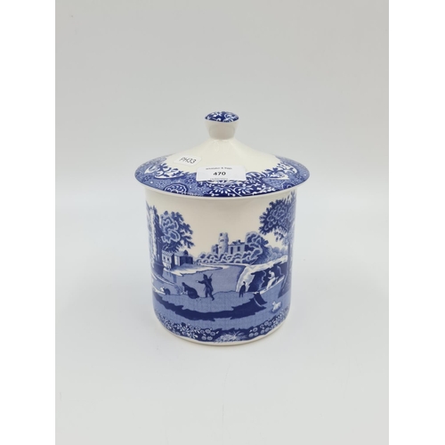 470 - A large collection of assorted blue and white china to include Willow pattern teapot, coffee pot and... 