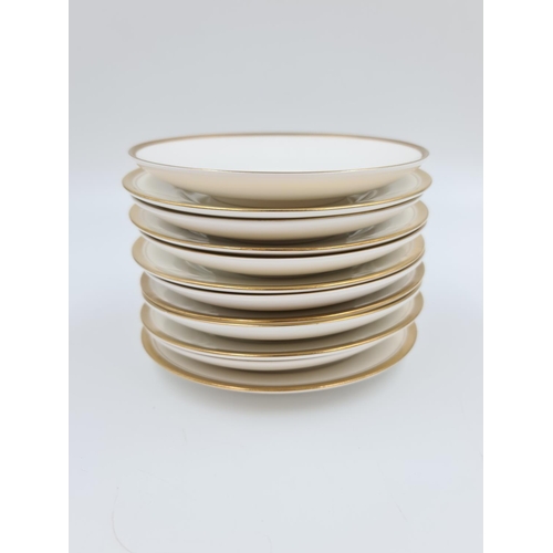 475 - Six Wedgwood gold and white patterned bone china trios