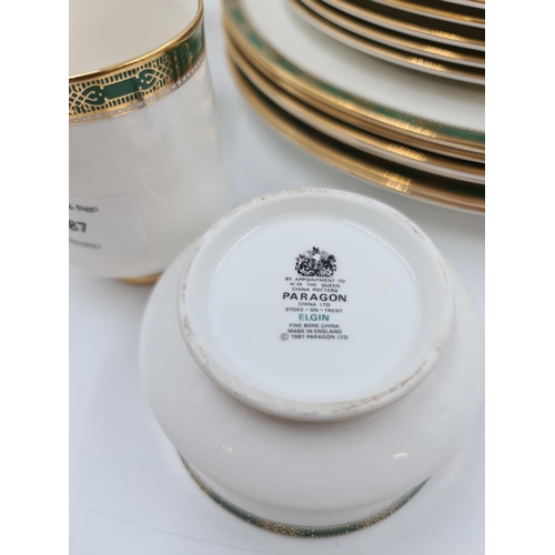 487 - A collection of Royal Albert/Paragon Elgin bone china and one Wedgwood Chester R4446 lidded tureen