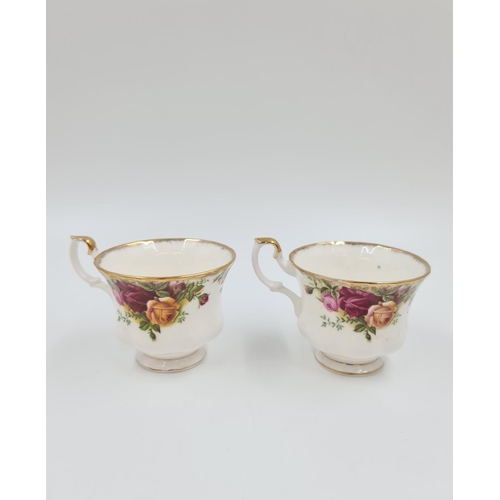 498 - Fourteen pieces of Royal Albert Old Country Roses bone china to include two tea cups, egg shaped tri... 